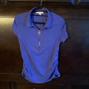 Michael Kors large collared zip top